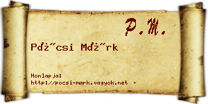 Pócsi Márk névjegykártya